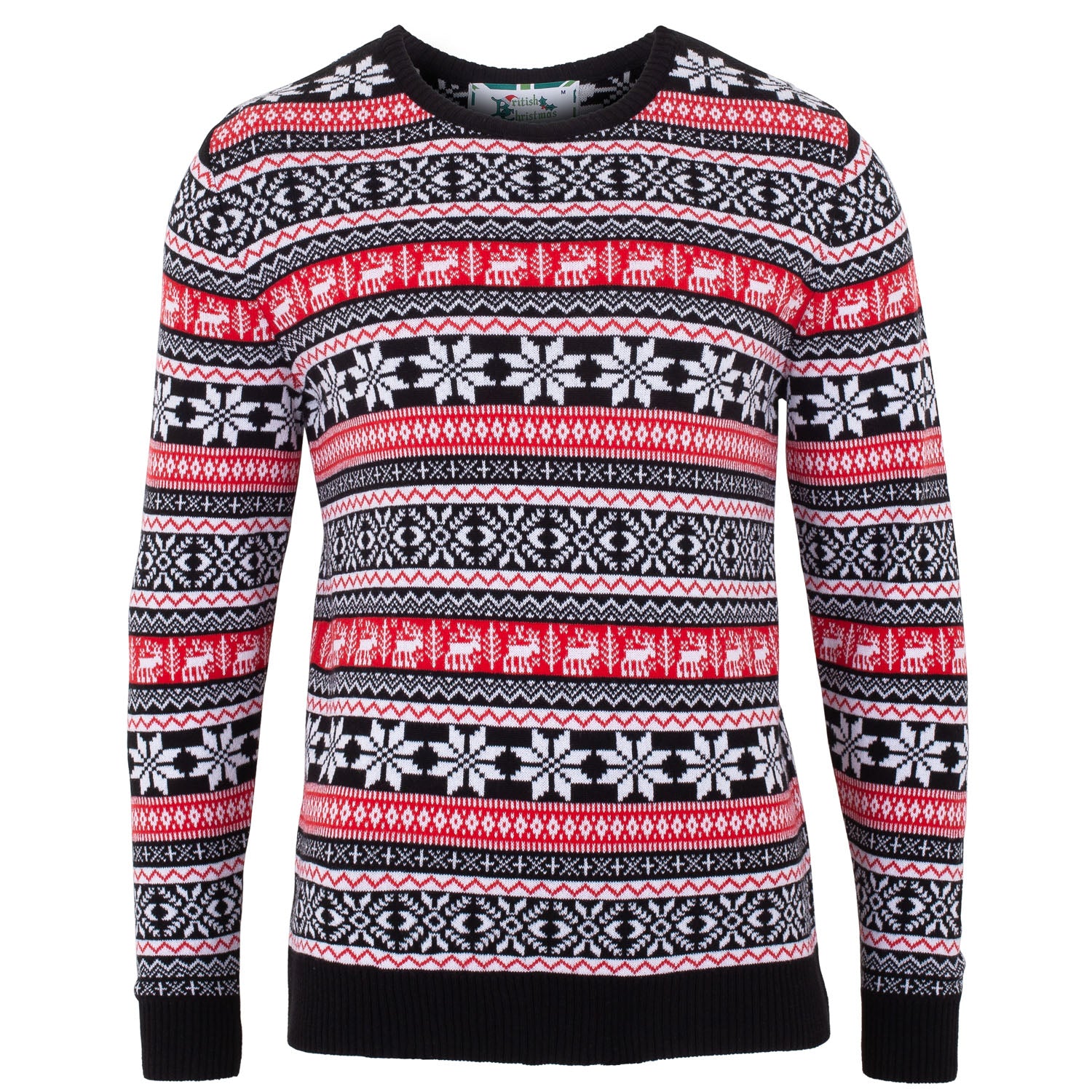 Red Deer Fairisle Mens Eco Christmas Jumper