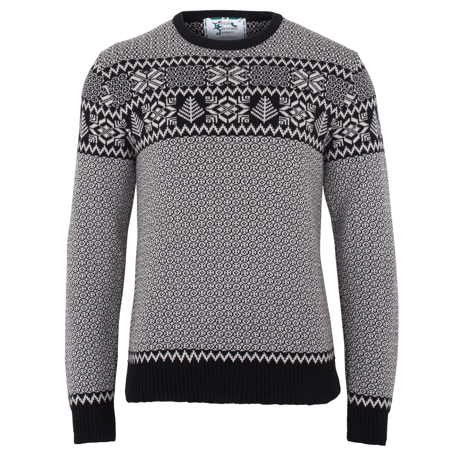 Monochrome Men s Eco Christmas Jumper Charcoal