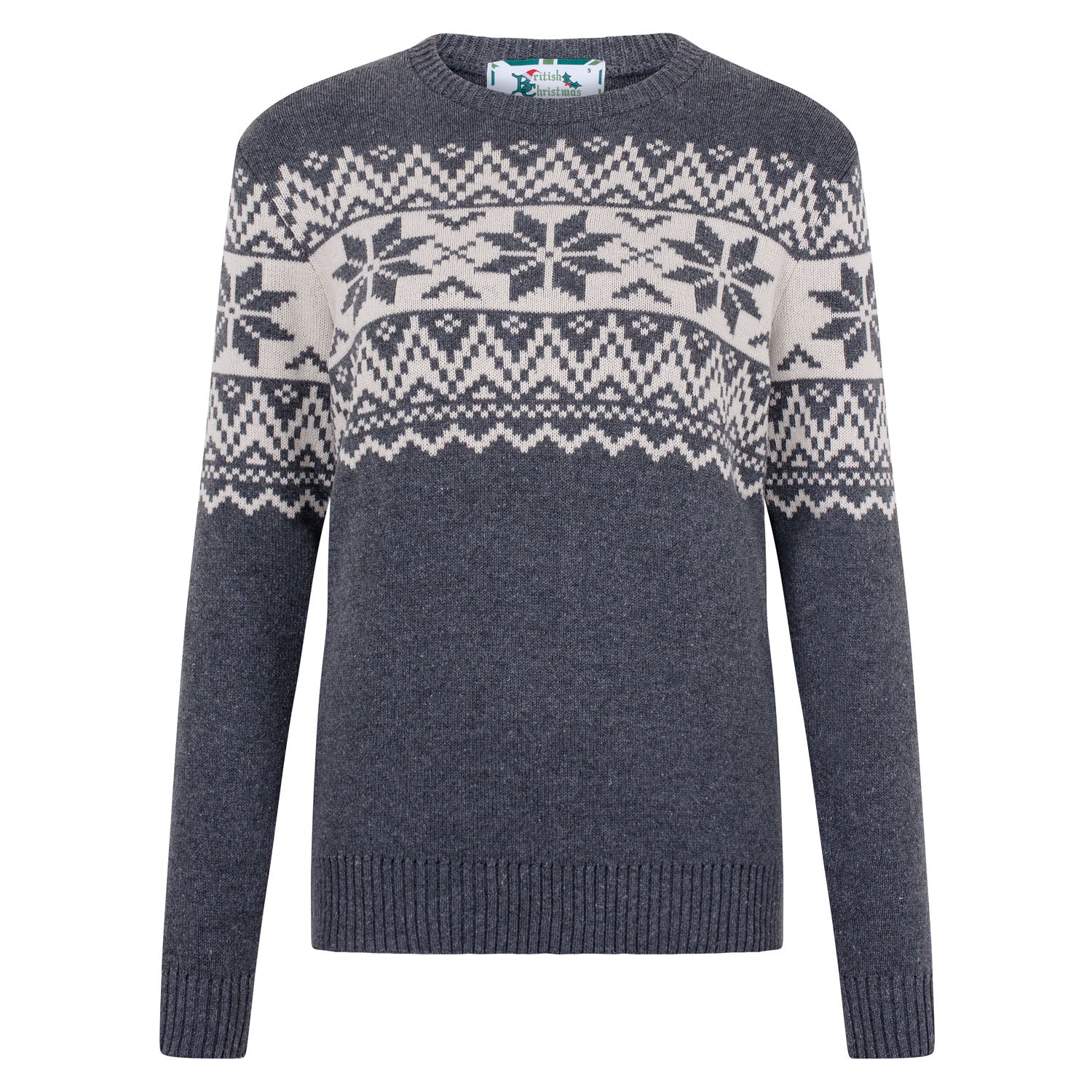 The Nordic Fairisle Women s Eco Christmas Jumper Mid Grey