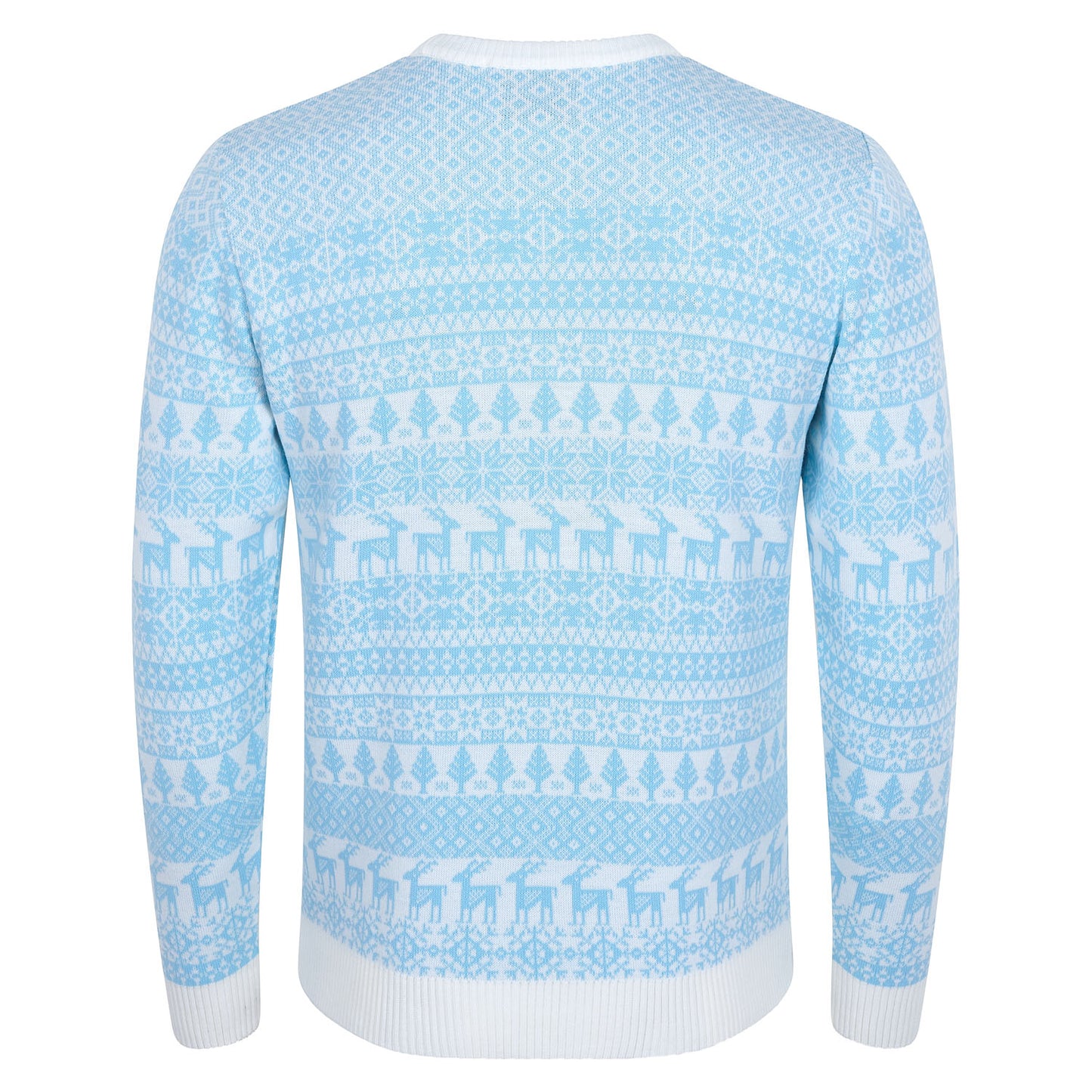 Deer Fairisle Men's Christmas Jumper - Light Blue