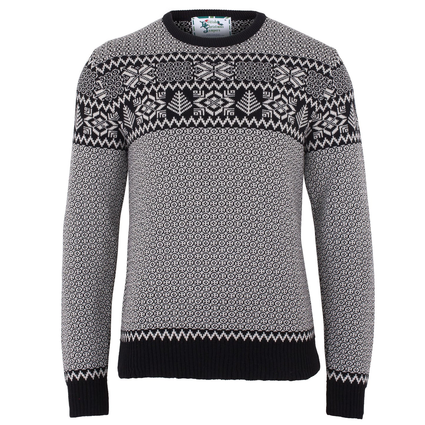 Monochrome Men's Eco Christmas Jumper - Charcoal