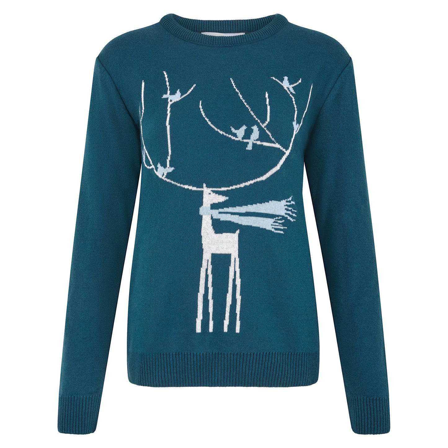 A Windy Day Womens Eco Christmas Jumper - Teal