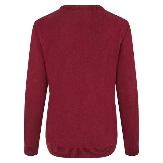 Santa's Seconds A Windy Day Womens Eco Christmas Jumper - Maroon