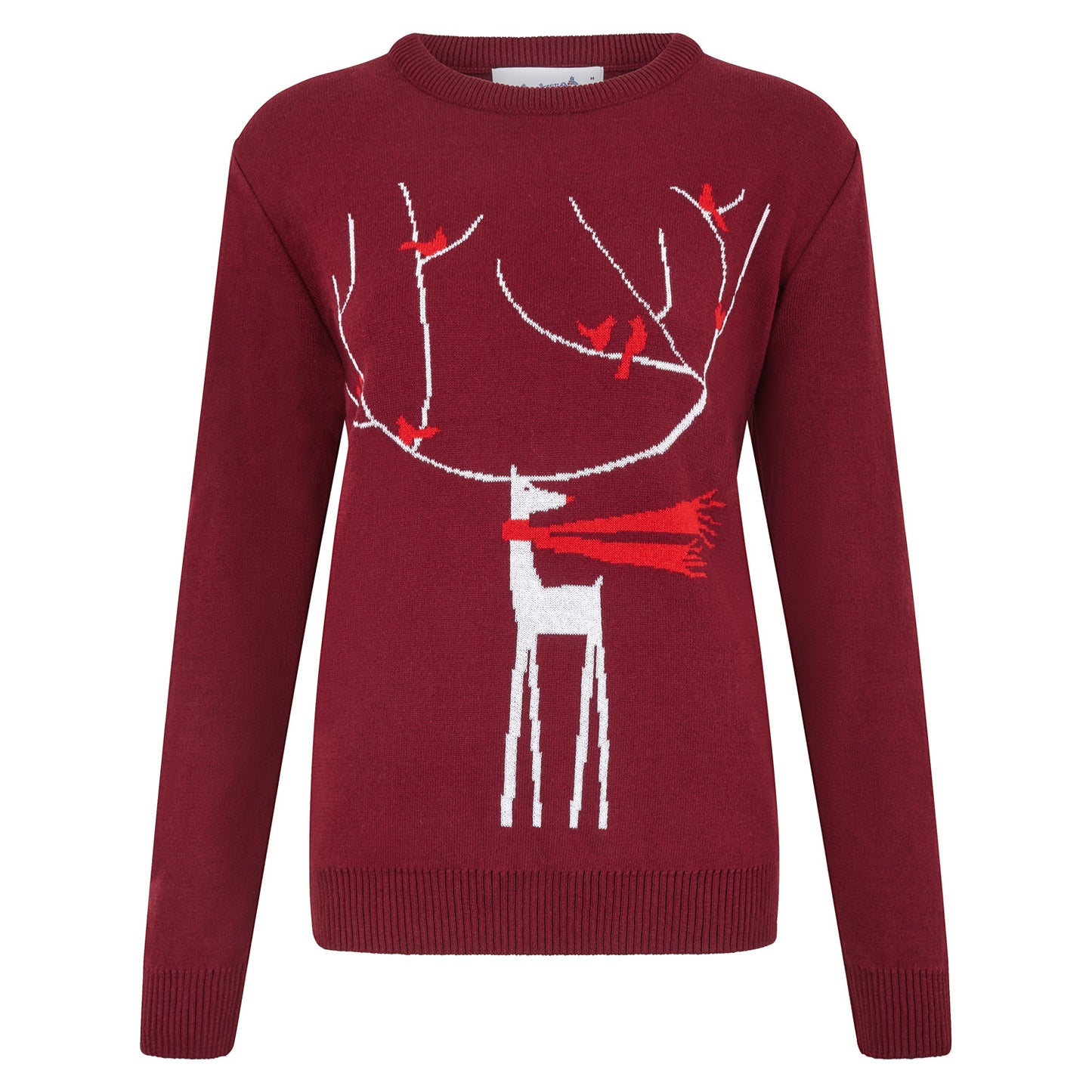 A Windy Day Womens Eco Christmas Jumper - Maroon