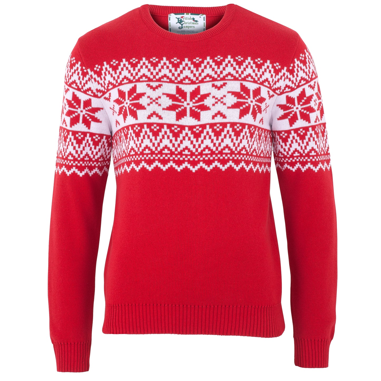 Santa's Seconds - The Nordic Fairisle Men's Eco Christmas Jumper -  Red Seconds