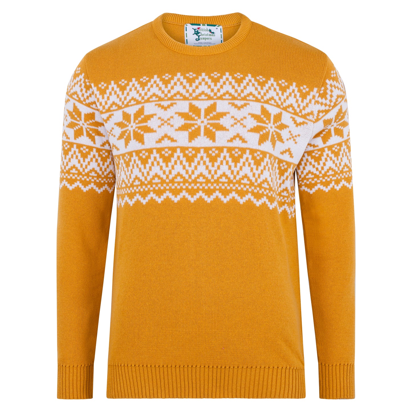 Santa's Seconds - The Nordic Fairisle Men's Eco Christmas Jumper - Yellow