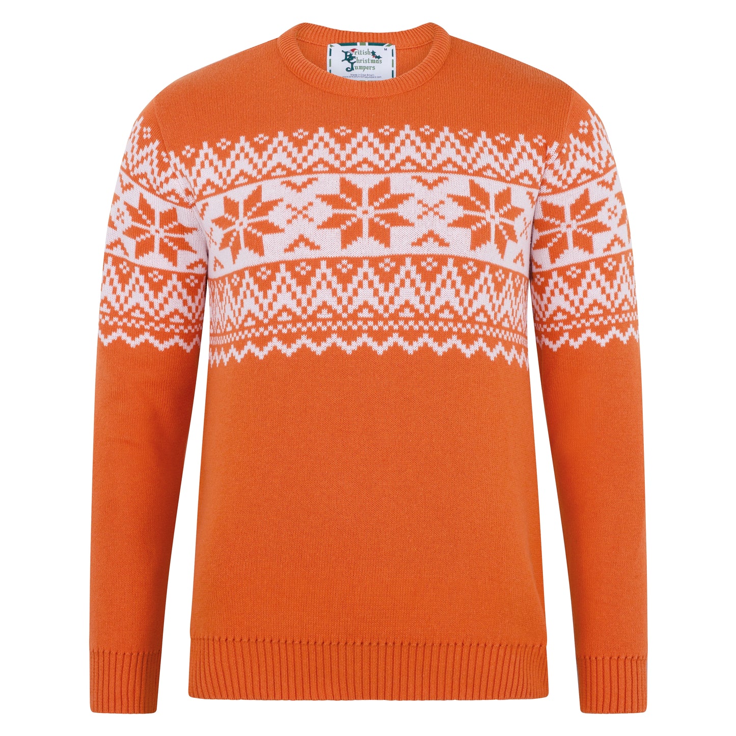 Santa's Seconds - The Nordic Fairisle Men's Eco Christmas Jumper - Orange