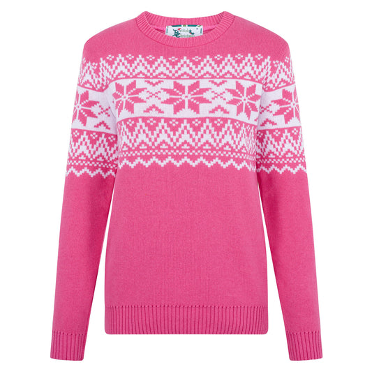 The Nordic Fairisle Women's Eco Christmas Jumper - Pink