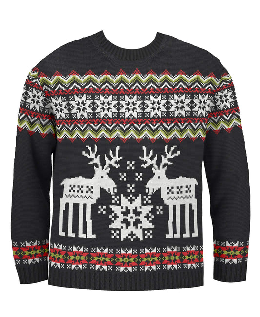 Big Reindeer Fairisle Kids Eco Christmas Jumper